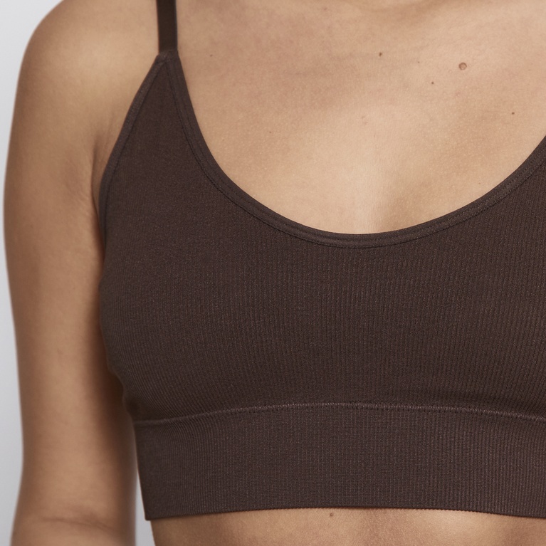 Soft ribbed bra "Rib Bra" Brown